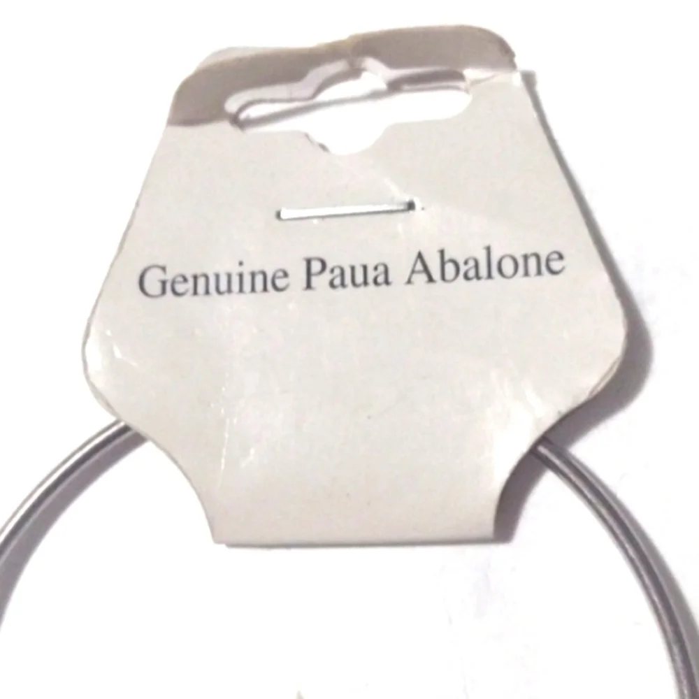 DARLENE SHELLS, INC. GENUINE PAUA ABALONE SEAHORSE BANGLE DANGLE BRACELET-NWT